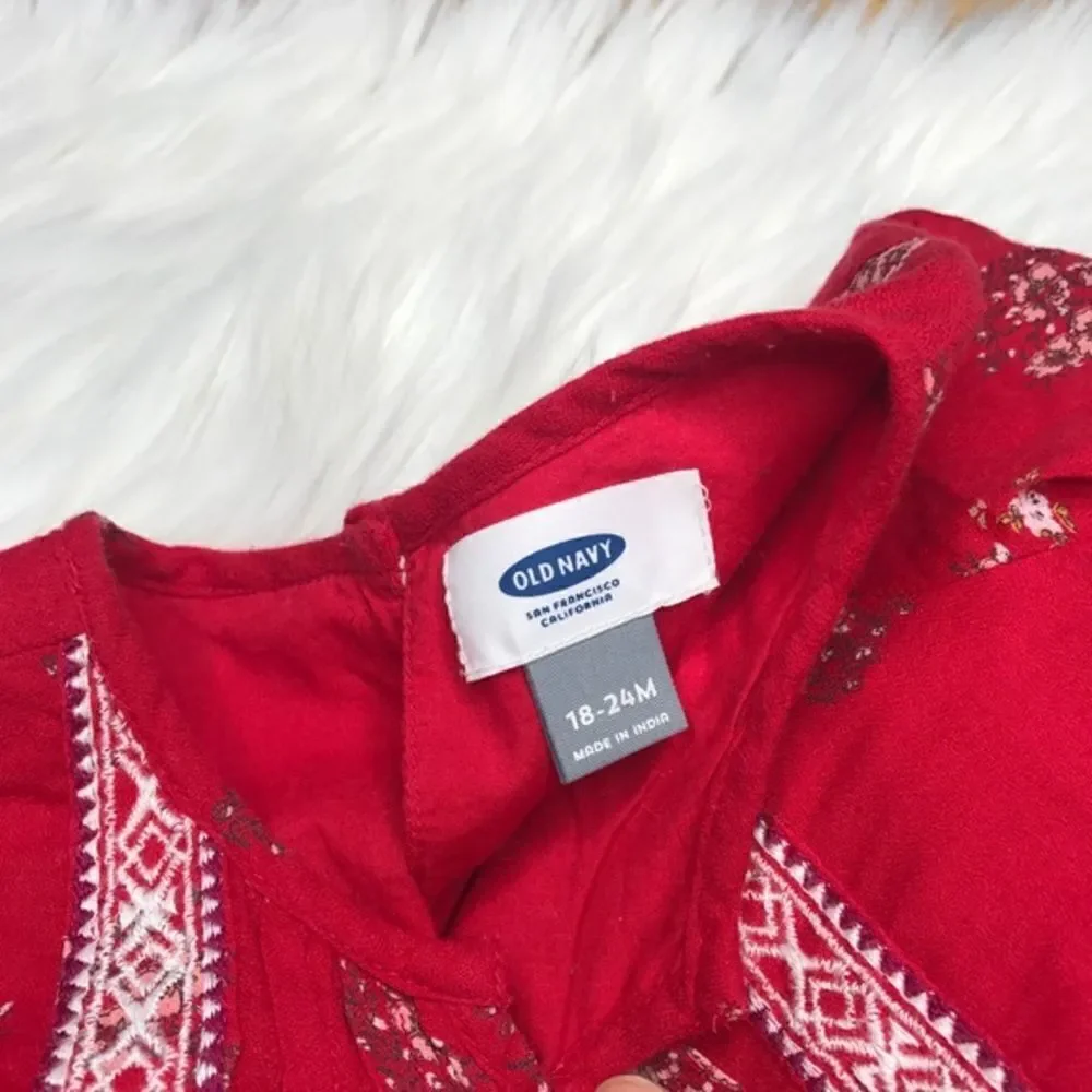 𝅺old Navy Red Boho Dress